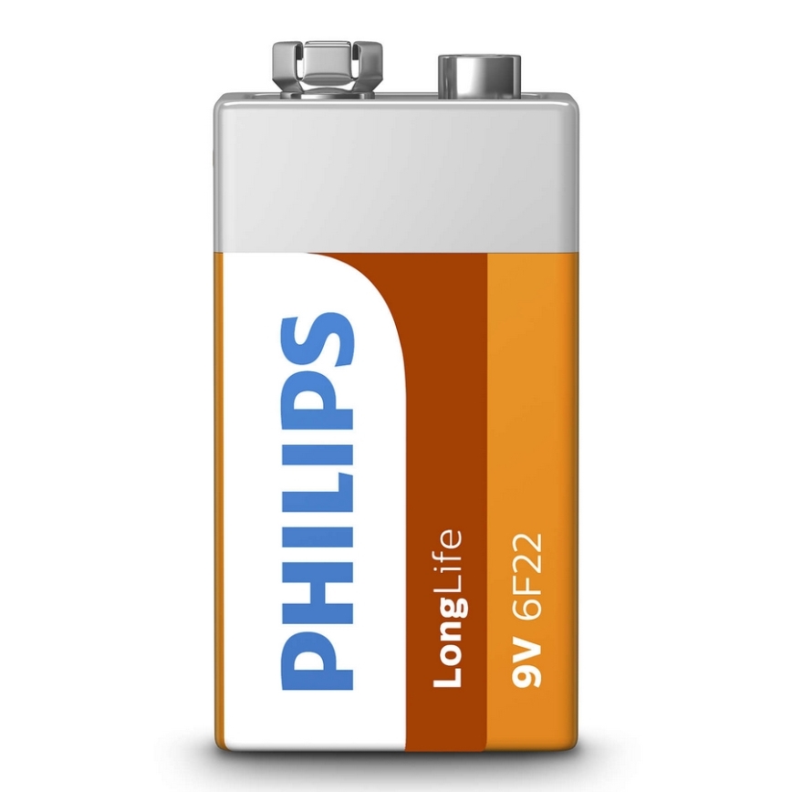Philips 6F22L1B/10 - Batteria zinco-cloruro 6F22 LONGLIFE 9V 150mAh