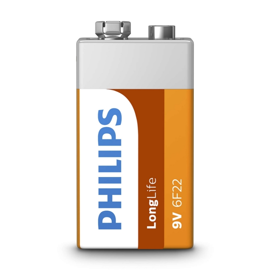 Philips 6F22L1F/10 - Batteria zinco-cloruro 6F22 LONGLIFE 9V 150mAh