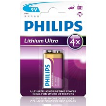 Philips 6FR61LB1A/10 - Batteria al litio 6LR61 LITHIUM ULTRA 9V 600mAh
