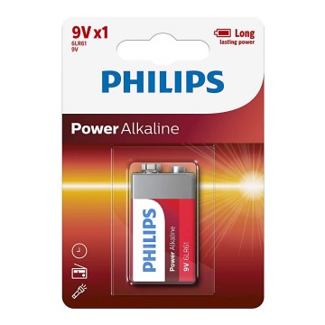 Philips 6LR61P1B/10 - Batteria alcalina 6LR61 POWER ALKALINE 9V 600mAh