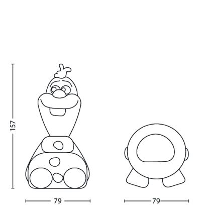 Philips 71768/08/16 - Lampada LED per bambini FROZEN 1xLED/0,2W/2xAAA