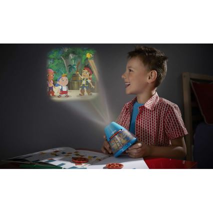 Philips 71769/05/16 - Lampada da tavolo e proiettore per bambini DISNEY JAKE PIRATA 1xLED/0,1W/3xAA