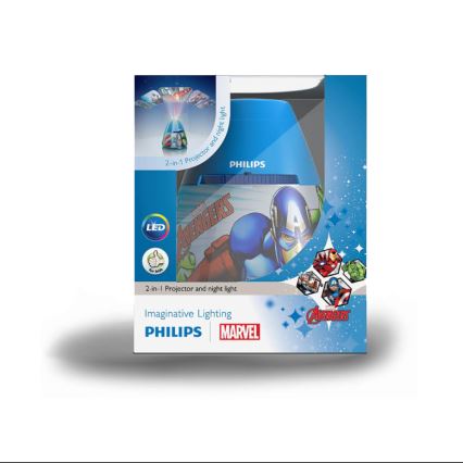 Philips 71769/35/P0 - Proiettore LED per bambini MARVEL AVENGERS 1xLED/0,1W/3xAA