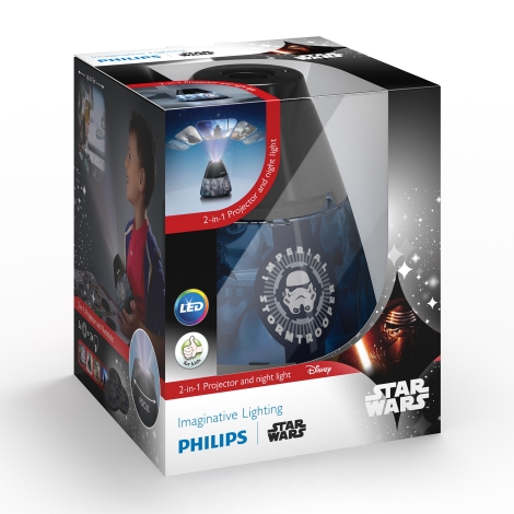 Nero Philips e Disney Lampada da Tavolo Star Wars Proiettore LED 