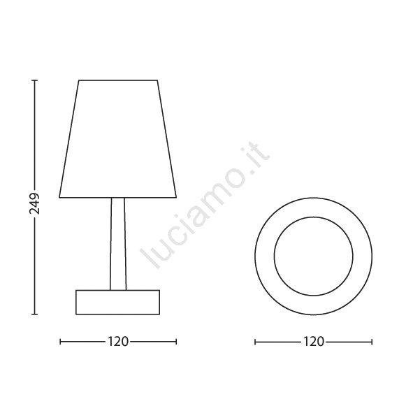 Lampada da Tavolo LED Ricaricabile – Corten – 3,6 W – NOVA LINE – Nova Line