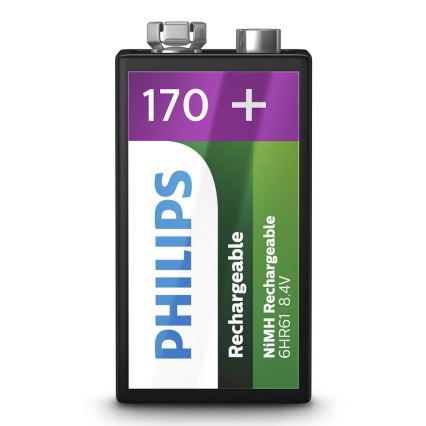 Philips 9VB1A17/10 - Batteria ricaricabile MULTILIFE NiMH/9V/170 mAh