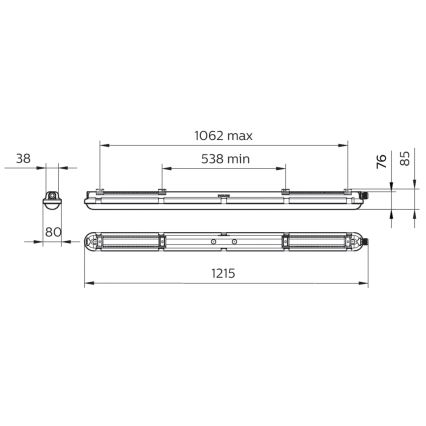 Philips - Apparecchio tecnico lineare a LED CORELINE, 25 W, 230 V, 120 cm, IP66