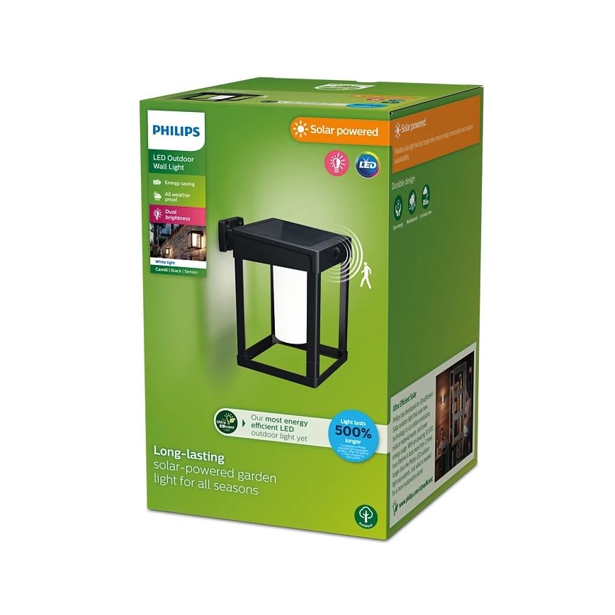 Philips - LED Applique solare con sensore di movimento e crepuscolare CAMILL LED/1,4W/3,7V 2000 mAh IP44