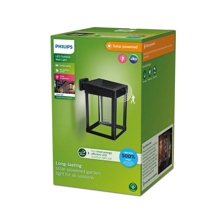 Philips - Applique a LED solare con sensore CAMILL LED/1,4W/3,7V 2000 mAh IP44