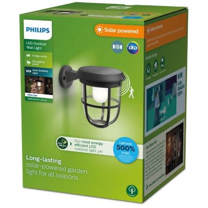 Philips - Applique a LED solare con sensore RADII LED/1,3W/3,7V 3000K IP44