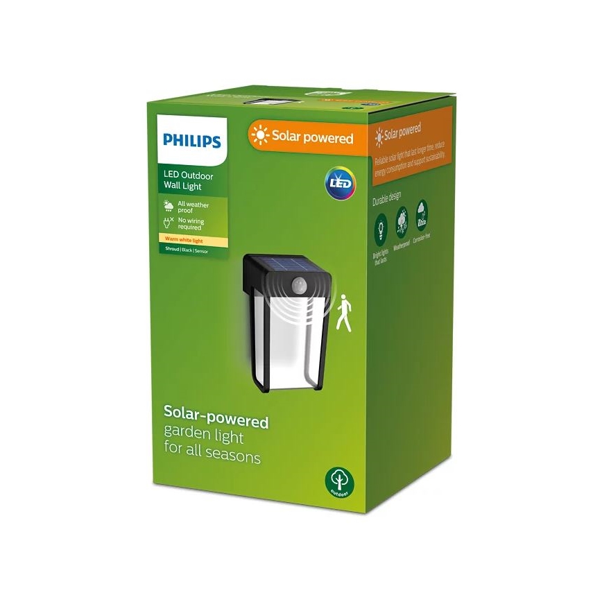 Philips - Applique a LED solare con sensore SHROUD LED/2,3W/3,7V IP44