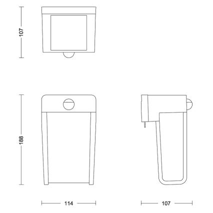 Philips - Applique a LED solare con sensore SHROUD LED/2,3W/3,7V IP44