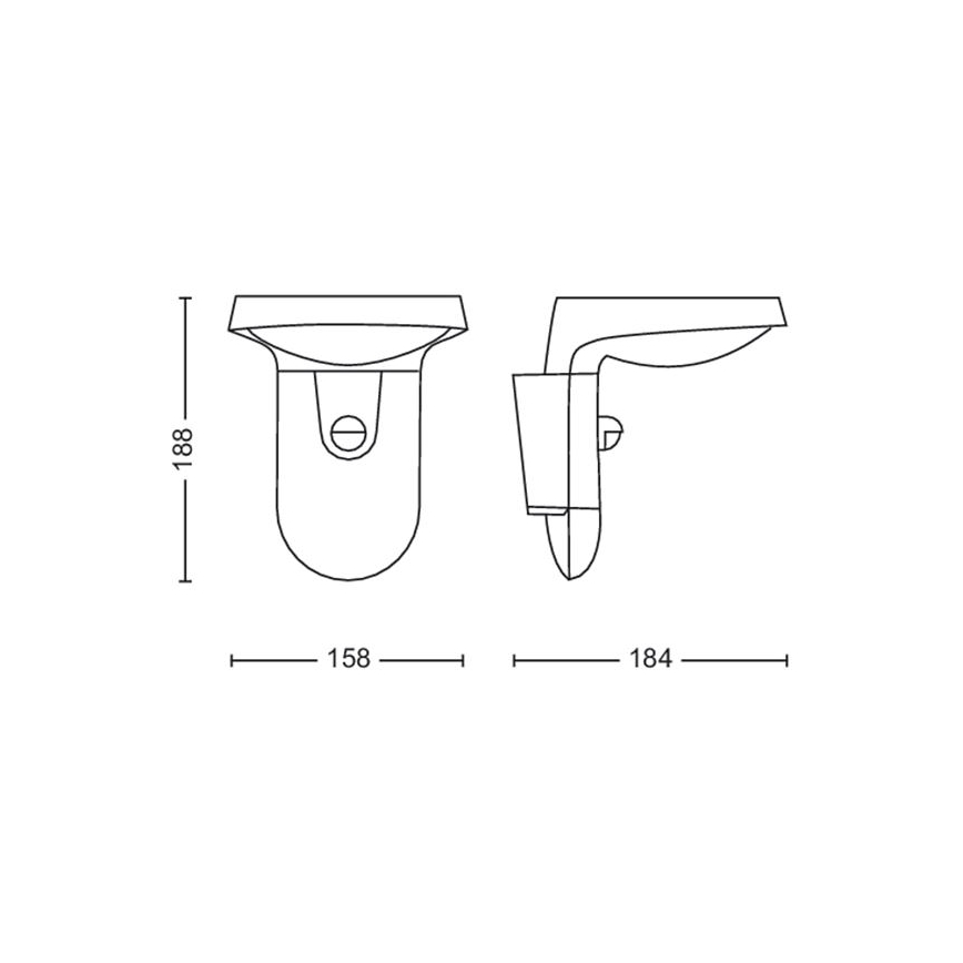 Philips - Applique a LED solare con sensore LED/1,2W/4V 1800 mAh 3000K IP44