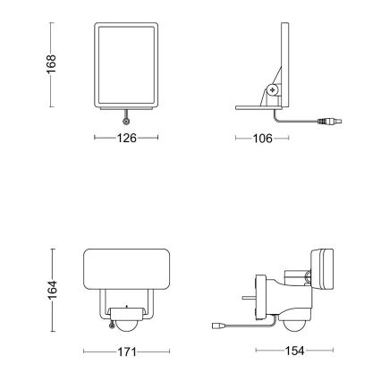 Philips - Applique a LED solare con sensore TYLUS LED/6W/3,7V 5000K IP44