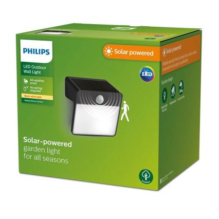 Philips - Applique a LED solare con sensore YARIXA LED/2,2W/3,7V 600 mAh IP44