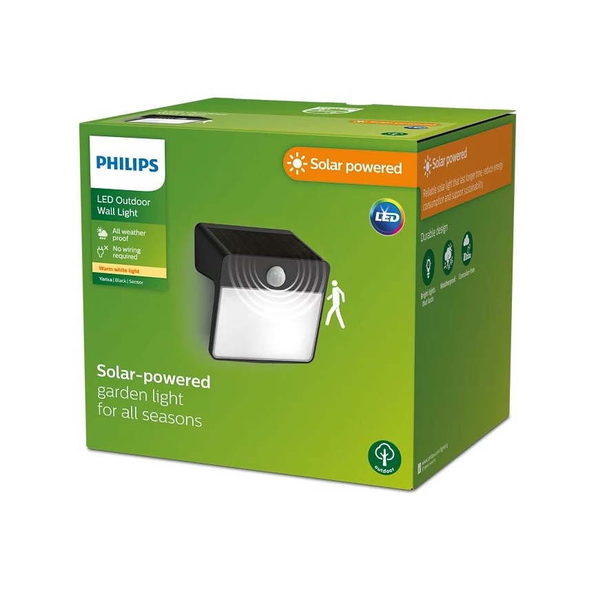 Philips - Applique a LED solare con sensore YARIXA LED/2,2W/3,7V 600 mAh IP44