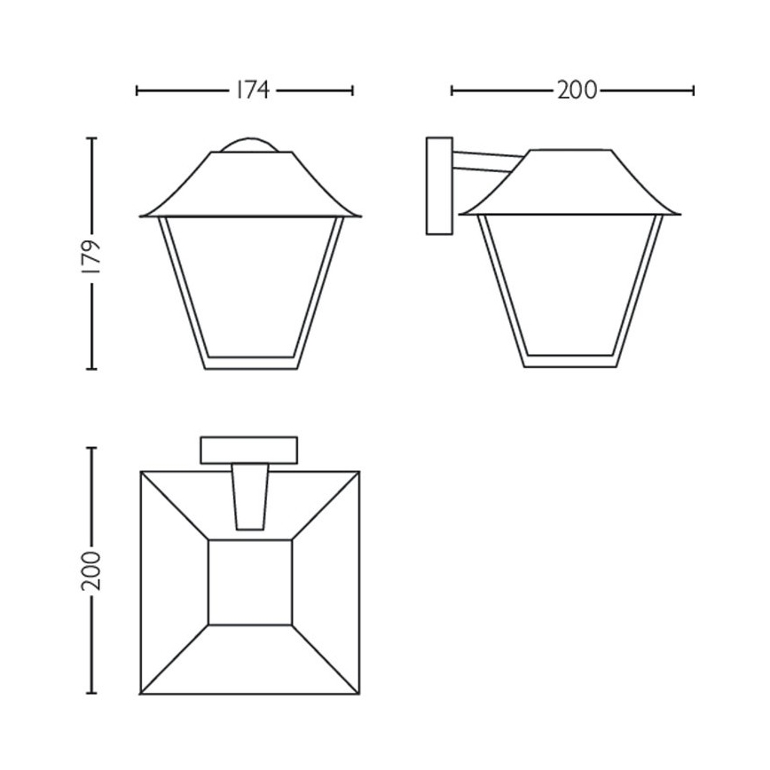 Philips - Applique da esterno 1xE27/60W/230V IP44