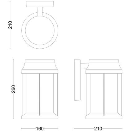 Philips - Applique da esterno BELLINI 1xE27/25W/230V IP44