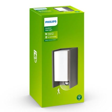 Philips - Applique da esterno con sensore BRIDGE 1xE27/15W/230V IP44