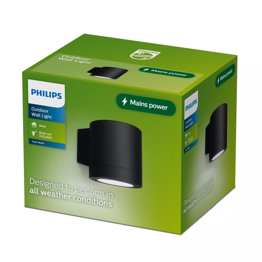 Philips - Applique da esterno FYLX 1xGU10/5W/230V nero IP44
