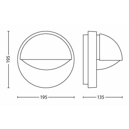 Philips - Applique da esterno JUNE 1xE27/12W/230V IP44