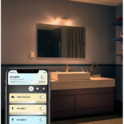 Philips - Applique LED da bagno dimmerabile Hue ADORE 2xGU10/5W/230V IP44