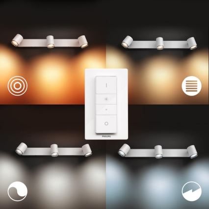 Philips - Applique LED da bagno dimmerabile Hue ADORE 3xGU10/5W/230V IP44 + telecomando