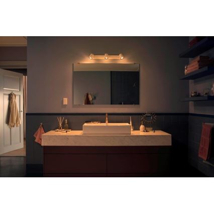 Philips - Applique LED da bagno dimmerabile Hue ADORE 3xGU10/5W/230V IP44 + telecomando