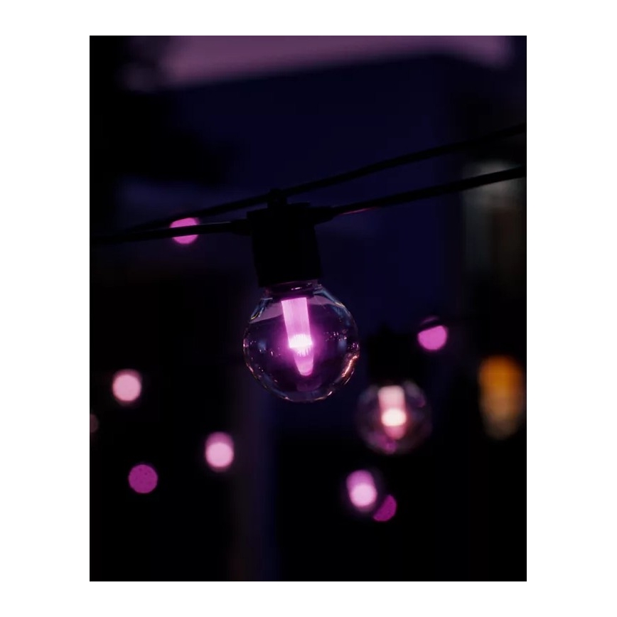 Philips - Catena luminosa dimmerabile LED RGBW per esterni Hue FESTAVIA, 30 LED, 21 m, IP65