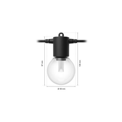 Philips - Catena luminosa dimmerabile LED RGBW per esterni Hue FESTAVIA, 30 LED, 21 m, IP65