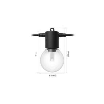 Philips - Catena luminosa per esterni dimmerabile LED RGBW Hue FESTAVIA 20 LED 14 m IP65