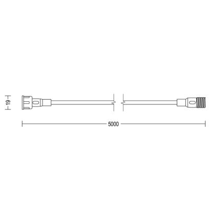 Philips - Cavo di prolunga per esterni 5m IP67