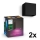 Philips - Confezione da 2 applique da esterno dimmerabili LED RGBW Hue RESONATE LED/8W/230V 2000-6500K IP44