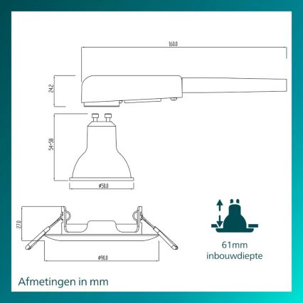 Philips - Confezione da 3 faretti da incasso PERIDOT 1xGU10/7W/230V bianco