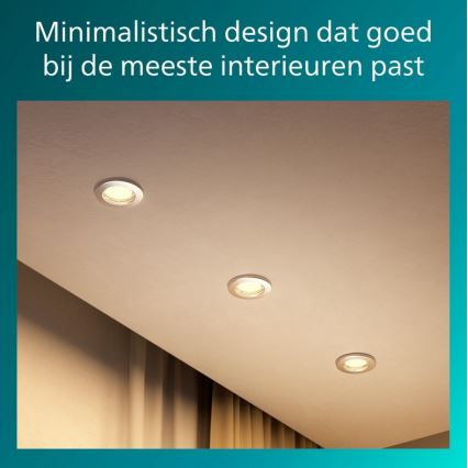 Philips - Confezione da 5 faretti da incasso PERIDOT 1xGU10/7W/230V, finitura argento