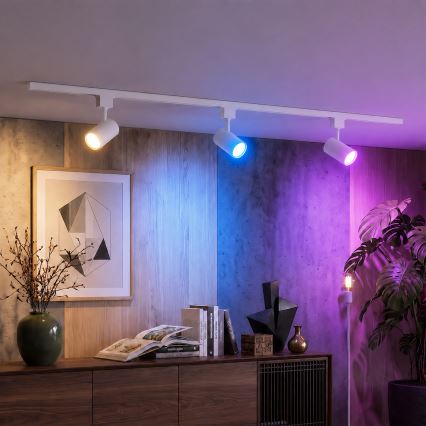 Philips - Faretti LED RGBW dimmerabili per sistema a binario EASYLINK HUE 3xGU10/4,7W/230V 2200-6500K 1 m bianco + Hue Bridge