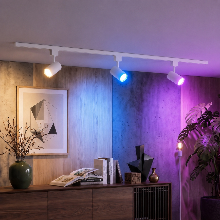 Philips - Faretti LED RGBW dimmerabili per sistema a binario EASYLINK HUE 3xGU10/4,7W/230V 2200-6500K 1 m bianco + Hue Bridge