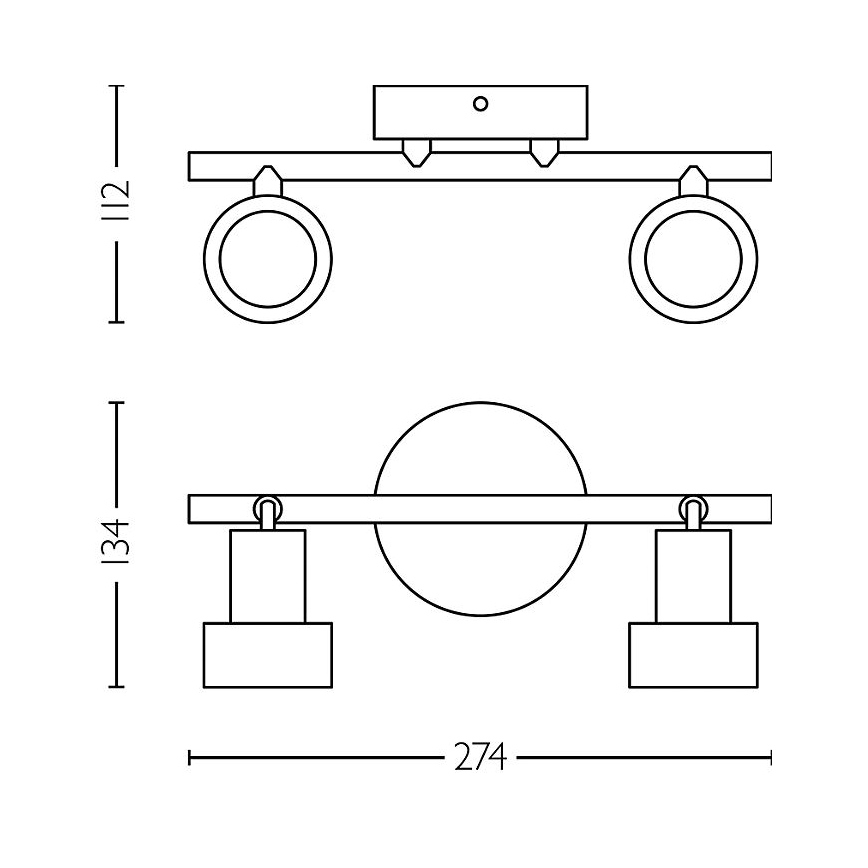 Philips - Faretto CONDUIT 2xGU10/5W/230V nero/ottone