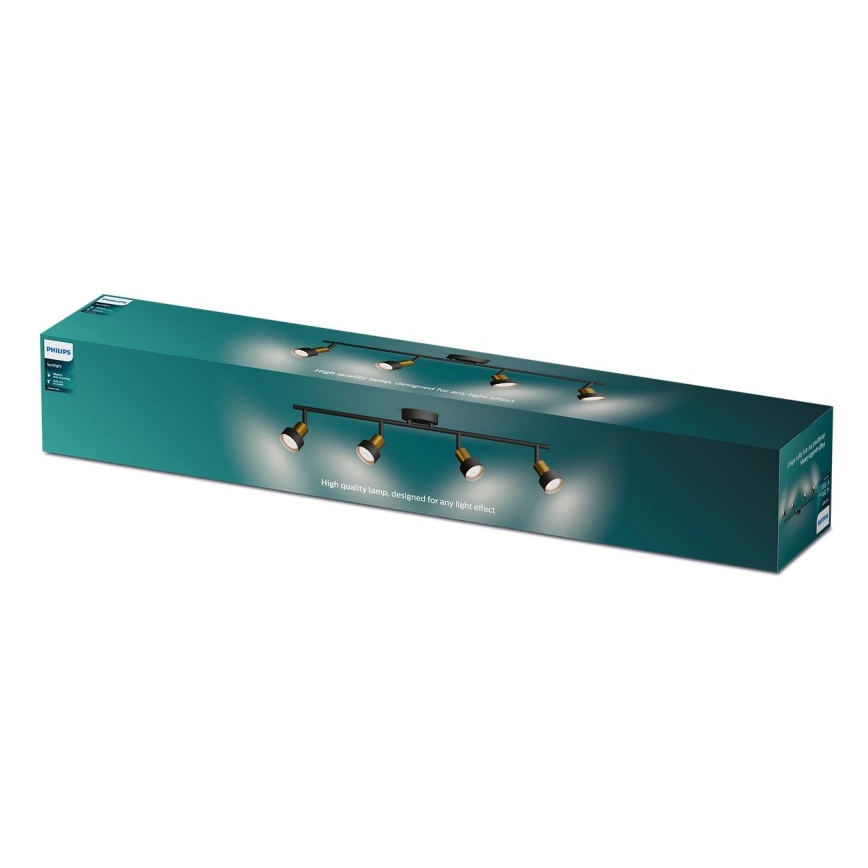 Philips - Faretto CONDUIT 4xGU10/5W/230V nero/ottone