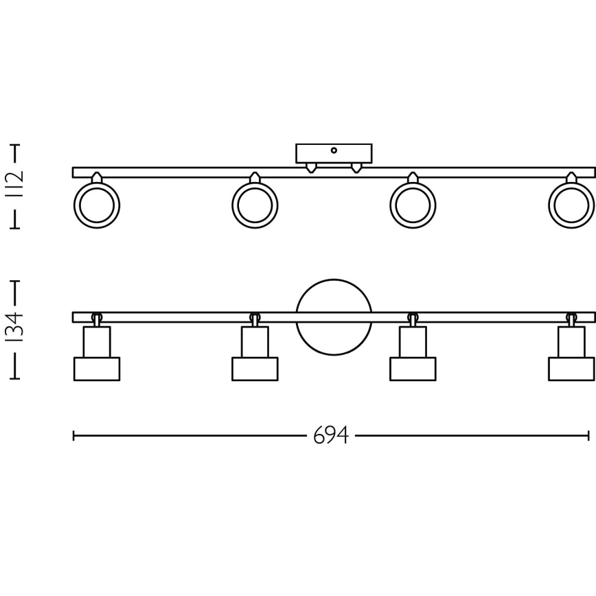 Philips - Faretto CONDUIT 4xGU10/5W/230V nero/ottone