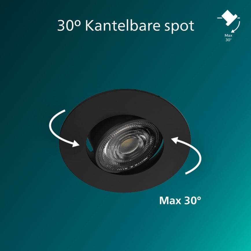 Philips - Faretto da incasso dimmerabile CILANTRO LED/5W/230V 2700K nero