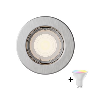 Philips - Faretto da incasso LED RGBW dimmerabile PERIDOT 1xGU10/6,5W/230V argento + telecomando