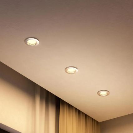 Philips - Faretto da incasso LED RGBW dimmerabile PERIDOT 1xGU10/6W/230V argento + telecomando
