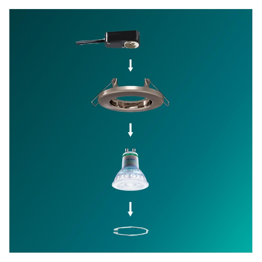 Philips - Faretto da incasso LED RGBW dimmerabile PERIDOT 1xGU10/6W/230V argento + telecomando