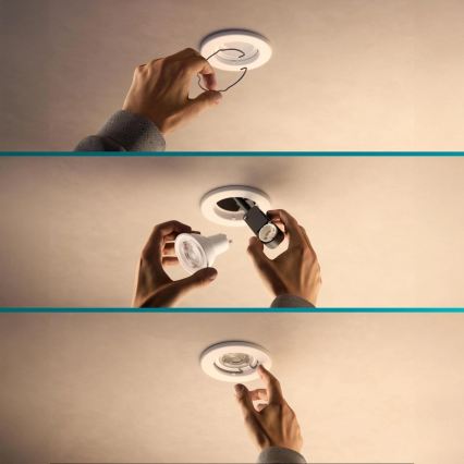 Philips - Faretto da incasso LED RGBW dimmerabile PERIDOT 1xGU10/6W/230V bianco + telecomando