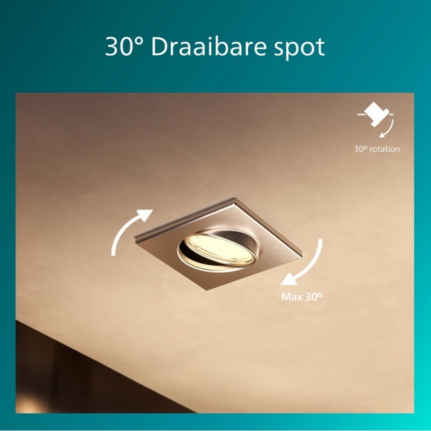 Philips - Faretto da incasso PERIDOT 1xGU10/7W/230V argento