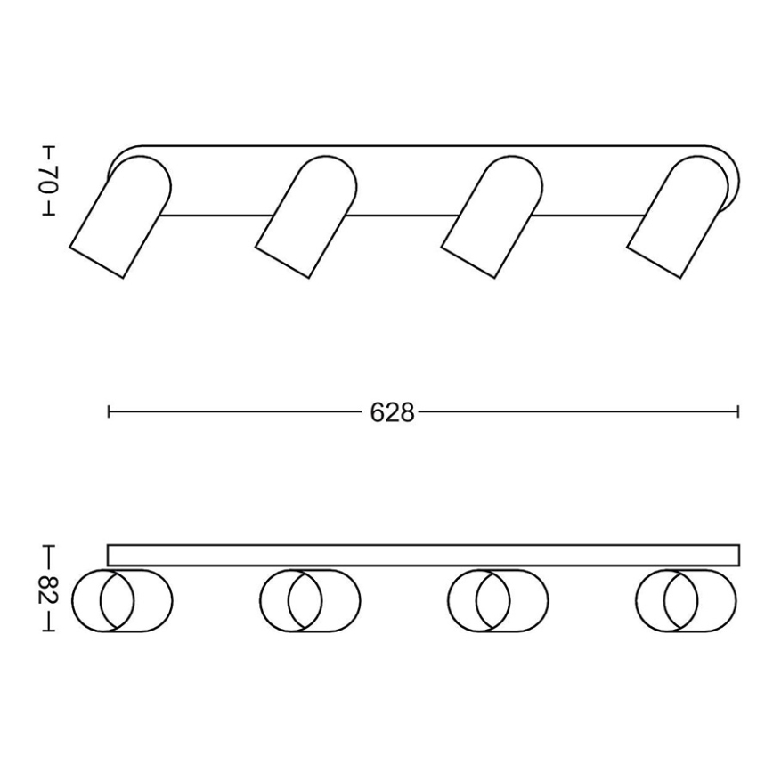 Philips - Faretto LED RGBW dimmerabile PONGEE 4xGU10/4,8W/230V 3000K nero + telecomando