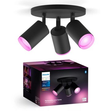 Philips - Faretto dimmerabile LED RGBW Hue FUGATO 3xGU10/4,2W/230V 2000-6500K nero