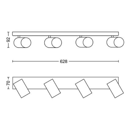 Philips - Faretto 4xGU10/5,5W/230V