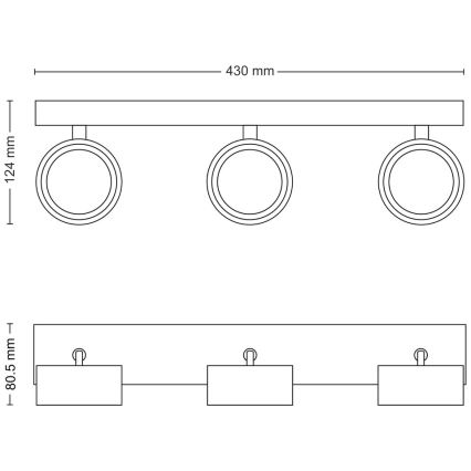 Philips - Faretto LED 3xLED/5,5W/230V nero